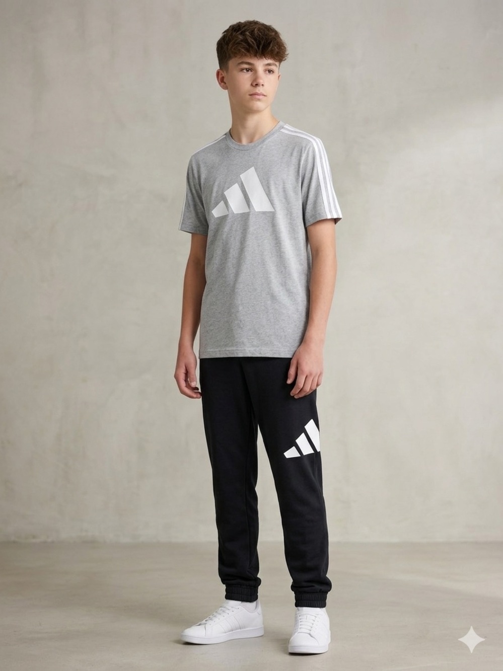 adidas Black Jogger Sweatpants with White Logo Accent
